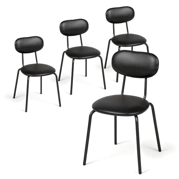 Advwin Dining Chairs Set of 4 Kitchen Chairs Reading Chair Cafe Chair Black