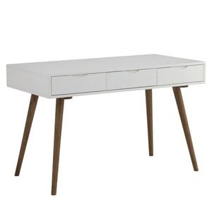Modern Furniture BLANCO 120cm Study Desk - White & Walnut
