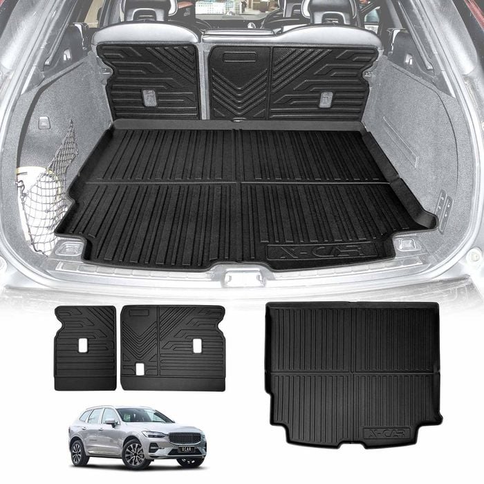 Boot Liner Back Seat Protector Combo for Volvo XC60 2017-Onwards Car Kick Mats Cover Cargo