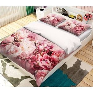 3D Pink Romantic Flower 33 Bed Pillowcases Quilt King Single Size