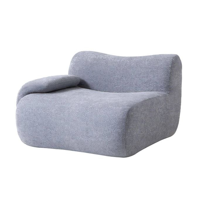 MIUZ Right Armrest Chair, 1PC Modular Sofa, Modern Ergonomic Grey Accent Chair