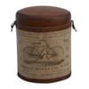 Leather Top Cycle Ottoman