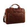 Pierre Cardin Italian Leather Business 15" Laptop  Briefcase Messenger Bag Chestnut