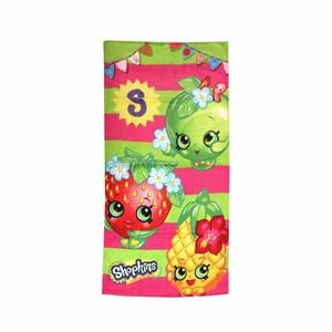 Girls Kids Fun Theme Cotton Beach Towel 70 X 140 Cm Shopkins Fruits