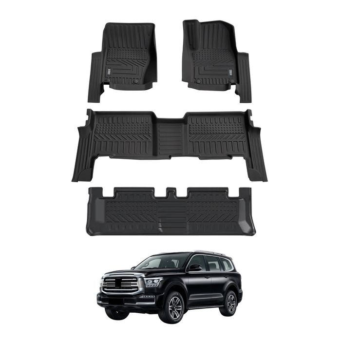 AUSGO 3-Row Set Car Floor Mats for GWM Tank 500 7-Seat 2024-Onwards Floor Liners