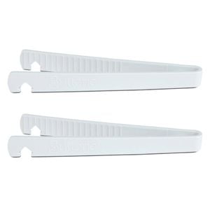 2x Butterie Plastic Toaster Kitchen Tongs Cooking Utensil White 24x8.7cm