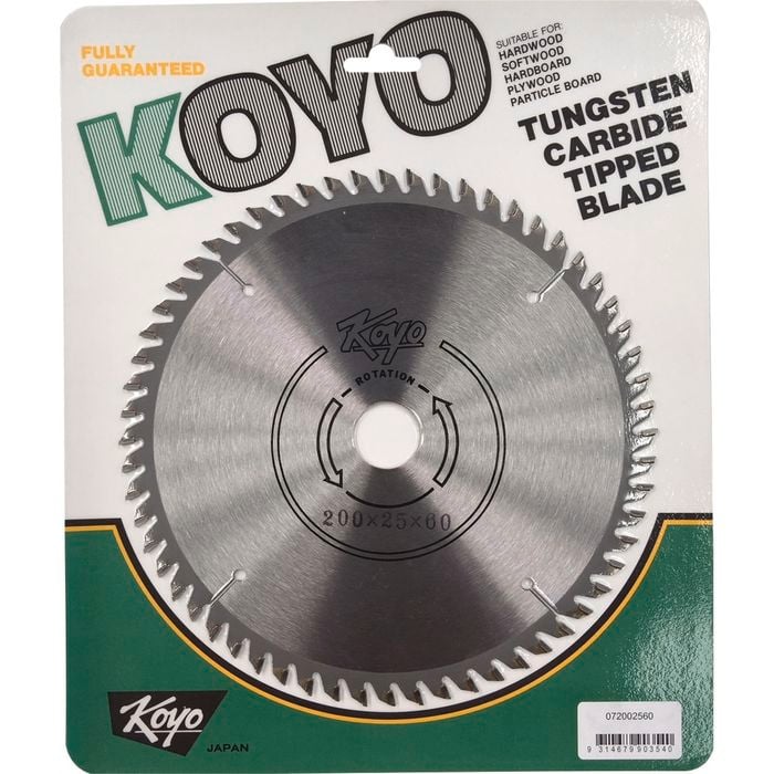 Koyo 200mm 60T 25mm Bore Circular Saw Blade For Timber Cutting