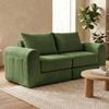 Advwin 172cm 2 Seater Sofa 3 in 1 Modular  Corduroy Floor Lounger Boneless Cloud Couch No Assembly Green