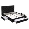 Artiss Double Bed Frame Charging Station 3 Storage Drawers