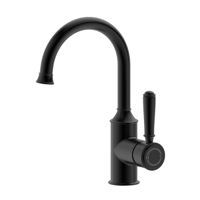 Mondella Matte Black Maestro Goose Neck Basin Mixer