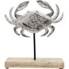 LVD Wooden Metal Sea Crab Sculpture Decoration Medium 15x5x18cm Silver