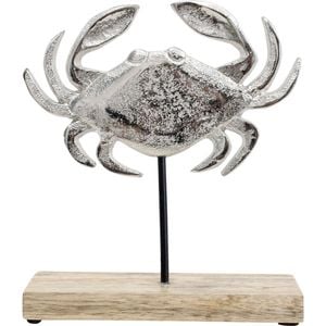 LVD Wooden Metal Sea Crab Sculpture Decoration Medium 15x5x18cm Silver