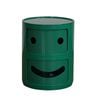 Catzon 2 Tier Smile Face Nightstand Round Bedside Table-DarkGreen