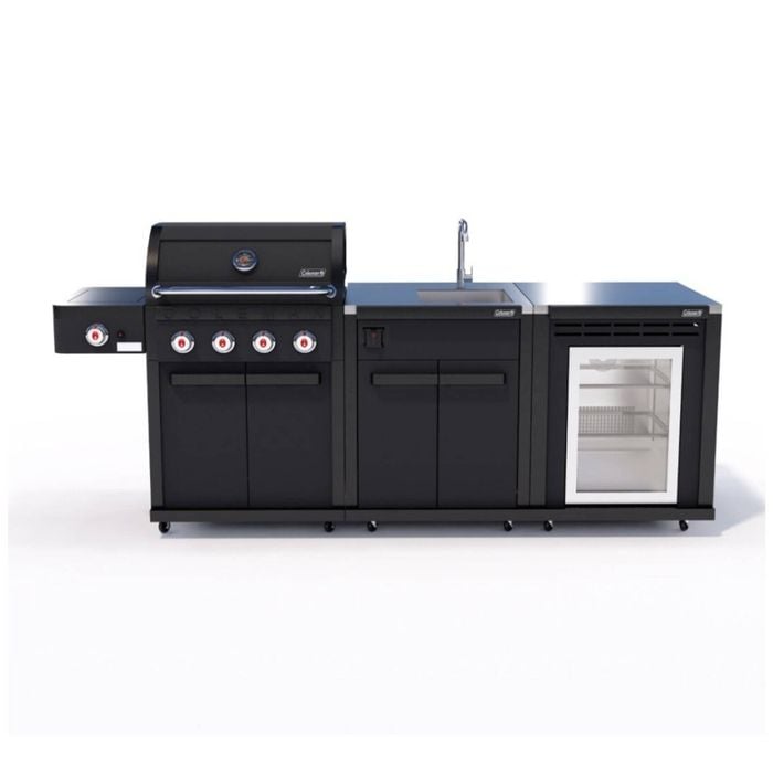 Coleman Revolution 4 Burner Kitchen With Sink And Fridge Module - Matt Black