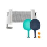 New Rollnet Set 1.7m Net + 2 Paddles + 2 Balls - Light Grey