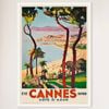 Galrie Elegant French Vintage Travel Poster Cannes Côte d'Azur Art Print, White Frame, A1 60 x 84cm (23 x 33inch)