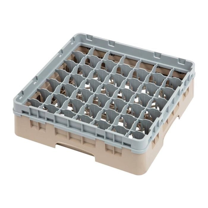 Cambro Camrack Glass Rack 49 Compartments Beige 92mm Max Glass Height Hospitality Dishwashing Storage