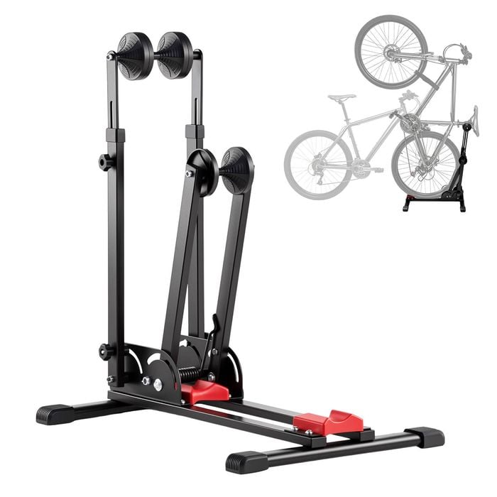 Advwin Folding Adjustable Bike Floor Stand for 20"-29" bike, Height Adjustable for Garage & Apartment Storage