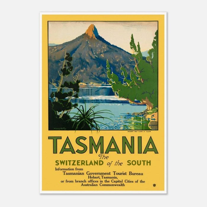 Galrie Tasmania Vintage Travel Poster - Discover the Switzerland of the South, Poster Only, A4 21 x 30cm (8 x 12inch)