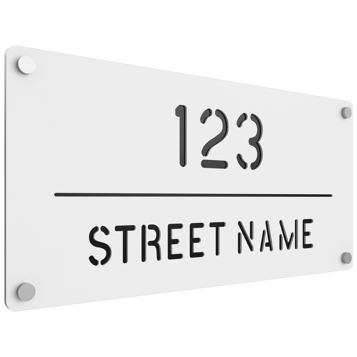 ProtectorAl 580 x 280mm White Satin ACM Cut Through Custom House Sign