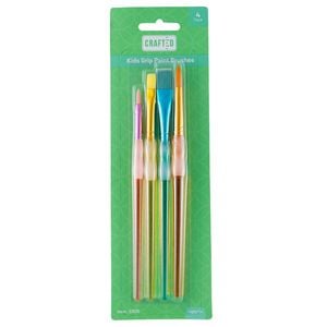 Kids Grip Paint Brushes 4pk
