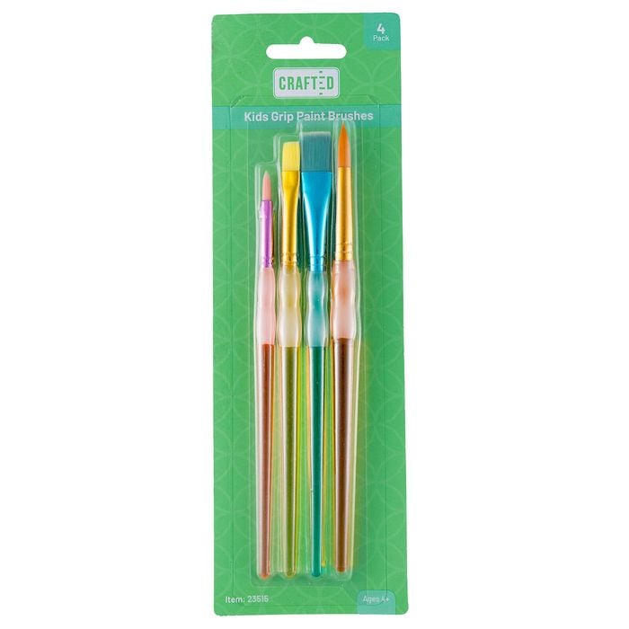 Kids Grip Paint Brushes 4pk