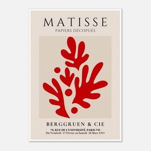 Galrie Henri Matisse Vintage Red Exhibition Print Collection at Berggruen & Cie, Poster Only, A3 30 x 42cm (12 x 16inch)