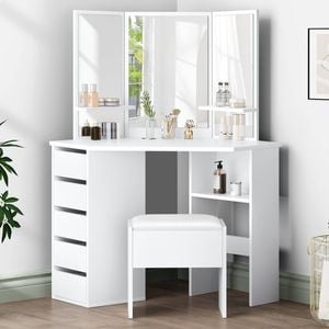 Alfordson Dressing Table Stool Set White