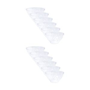 12x Partyware Heavy Duty Reusable Dimpled Salad Bowl Tableware 220mm Clear