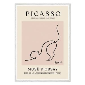 Galrie Picasso's Elegant Cat Art Print Premium Museé d'Orsay Collection for Home Decor, White Frame, A0 84 x 119cm (33 x 47inch)