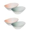 2x 2pc Ecology Reactive Glaze Porcelain Oyster Dip Bowls 10cm Pink Salt, Meadow