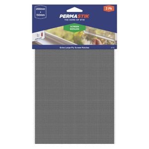 Permastik 200mm x 150mm Adhesive Screen Patches - 3 Pack