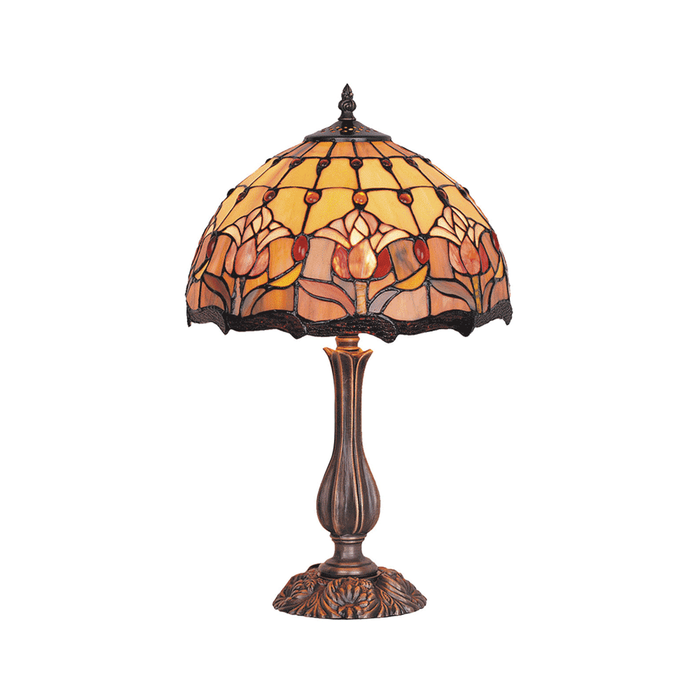 G&g Red Tulip Tiffany Large Table Lamp