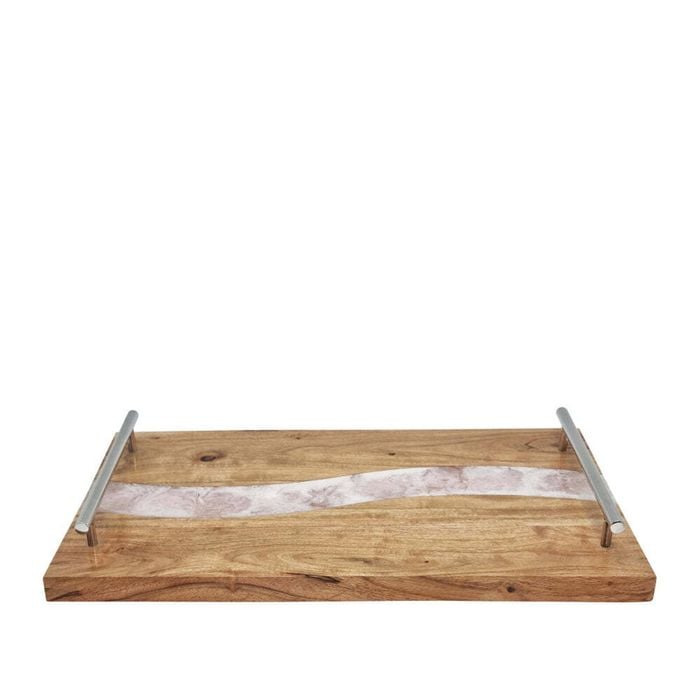 J.Elliot Home Bently 60x28cm Serving Tray w/ Handles - White
