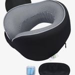 Travel Pillow Memory Foam Neck Pillow Black