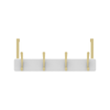 MODE 4 Brushed Brass Hooks on White Board Over Door Hanger