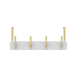 MODE 4 Brushed Brass Hooks on White Board Over Door Hanger