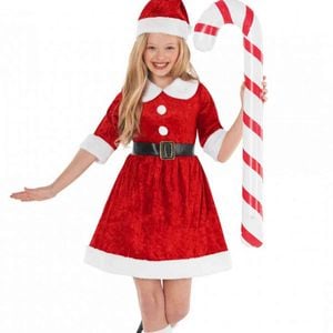 Miss Santa Claus Girls Red Christmas Costume - Medium