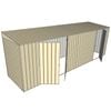 Build-a-Shed 1.5 x 6 x 2m Skillion Double and Single Hinged Side Doors Shed - Cream