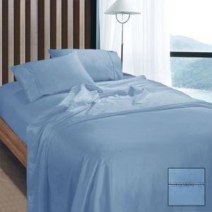 Ramesses 1100TC Egyptian Cotton Sateen Sheet Set Sky Blue King