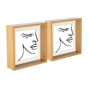 Nicola Spring 3d Deep Box Photo Frames - 8 X 8" With 6 X 6" Mount - Light Wood - Pack Of 5