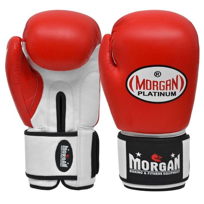 Morgan V2 Platinum Leather  Sparring Gloves[red 14oz]