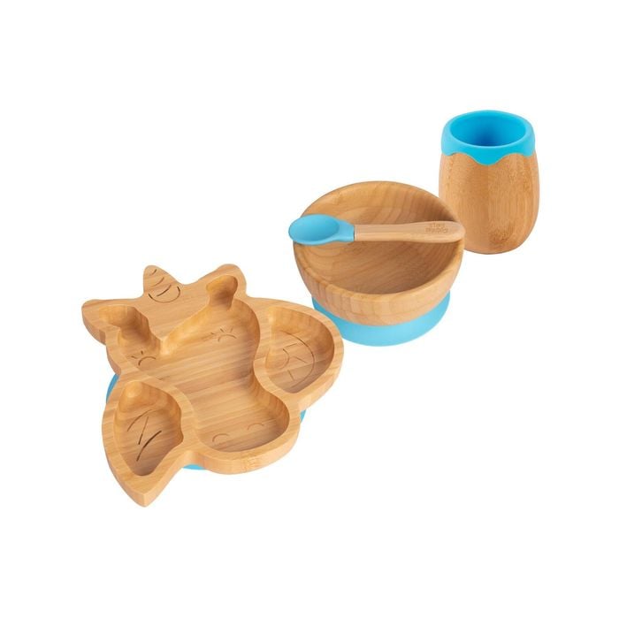 Tiny Dining 4pc Unicorn Bamboo Suction Baby Feeding Set