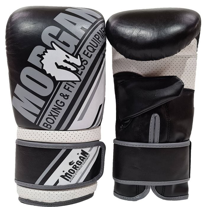 Morgan Aventus Leather Curved Bag Mitts [black/white X-large]