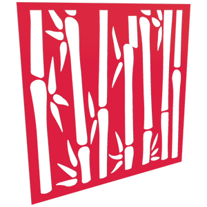 ProtectorAl 300 - 1200 x 300 - 1200mm Light Red / Gloss White Bamboo Unframed Composite Deco Panel