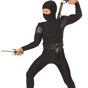 Stealthy Boys All In One Black Morphsuit Ninja Costume - Small