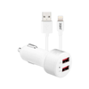 3sixT Car Charger 4.8A + Lightning Cable 1m - White