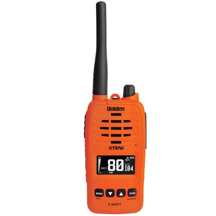 Uniden Xtrak 50 - 5 Watt Waterproof Smart Uhf Handheld Radio With Large Oled Display With Instant Replay Function - Orange