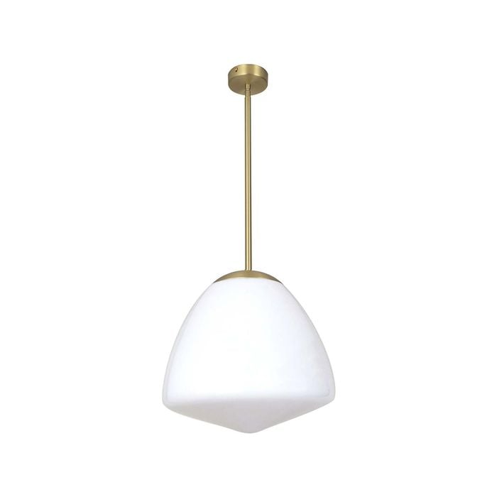 CLA Lighting CIOTOLA Interior Tipped Dome Frosted Glass Pendant Light- Large/Antique Brass