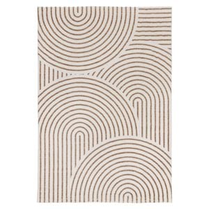 Loopsie-180cm X 120cm-abel Brown And Cream Geometric Washable Rug
